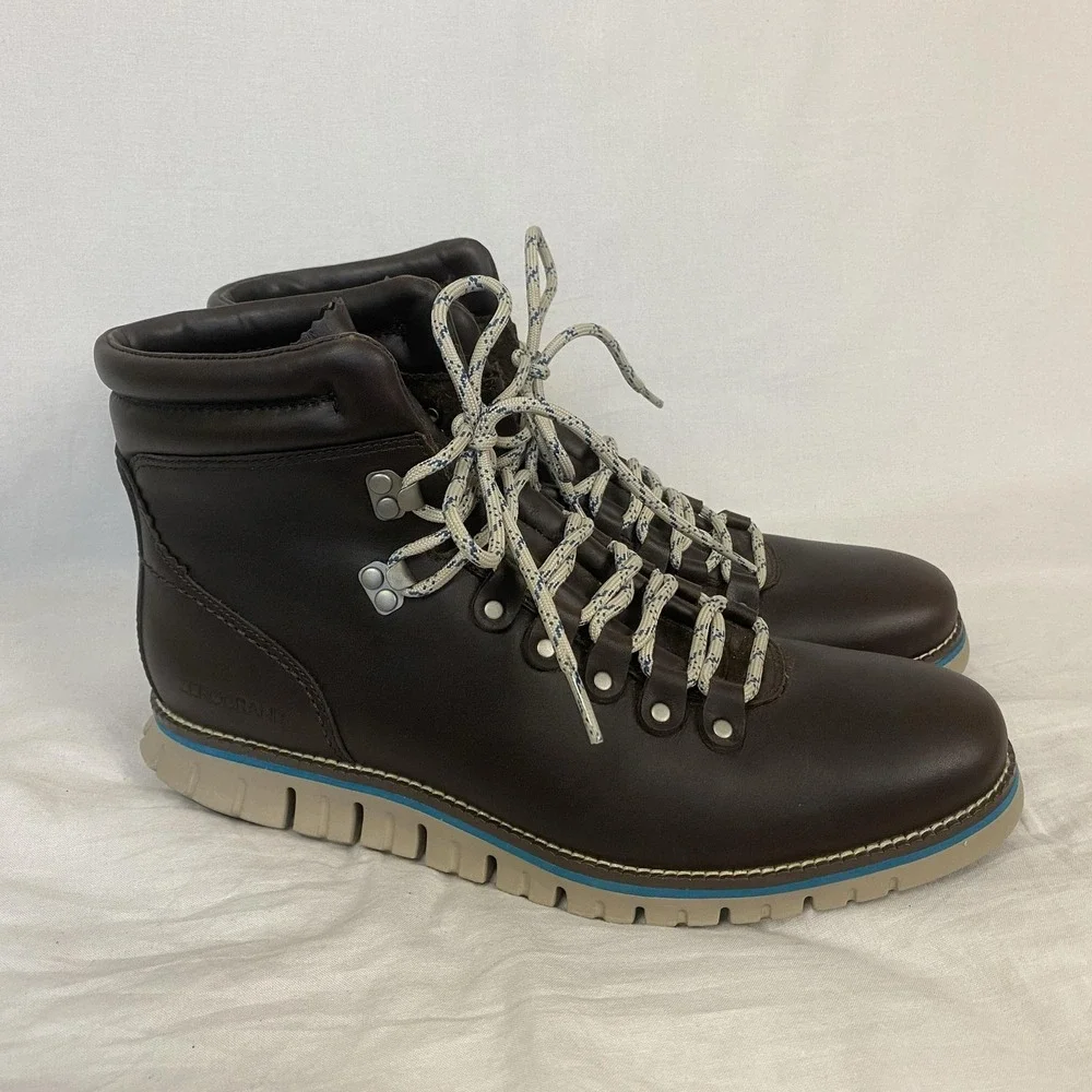 Cole Haan Zerogrand Waterproof Hiking Boots Mens 9.5 Brown Leather C33960